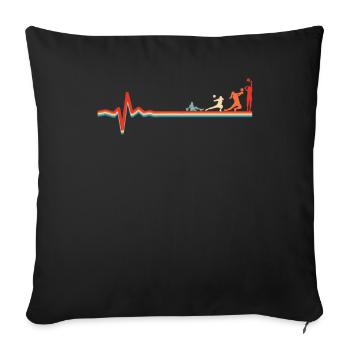 Volleyball Volleyball Player Ekg Heartbeat - Sofa pillowcase 17,3'' x 17,3'' (45 x 45 cm) - black - Front