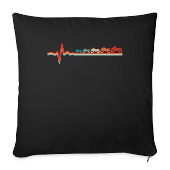 Quad Bike Ekg Heartbeat - Housse de coussin décorative 45 x 45 cm - noir - Devant