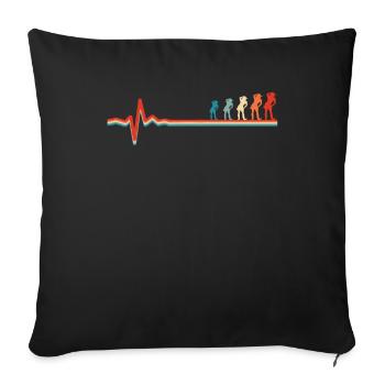Line Dance Ekg Heartbeat - Sofa pillowcase 17,3'' x 17,3'' (45 x 45 cm) - black - Front