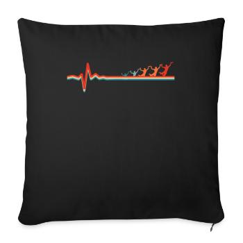 Frisbee Ekg Heartbeat - Sofakissenbezug 45 x 45 cm - Schwarz - Vorne