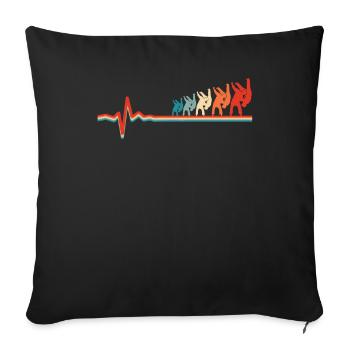 Judoka ECG Heartbeat - Sofa pillowcase 17,3'' x 17,3'' (45 x 45 cm) - black - Front