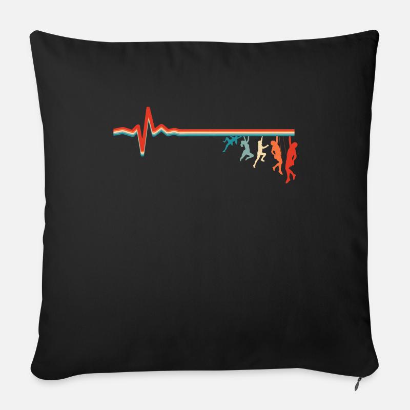 Klettern Kletterer Ekg Heartbeat - Sofakissenbezug 45 x 45 cm - Schwarz