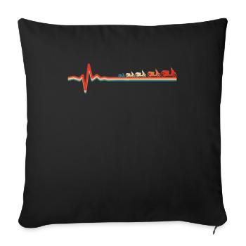 Trottinette Ekg Heartbeat - Housse de coussin décorative 45 x 45 cm - noir - Devant