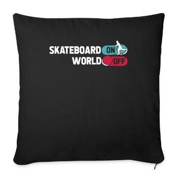 Skateboard Skater Skateboard On World Off - Housse de coussin décorative 45 x 45 cm - noir - Devant