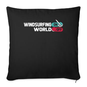 Windsurfen Windsurfer Windsurfing On World Off - Sofakissenbezug 45 x 45 cm - Schwarz - Vorne