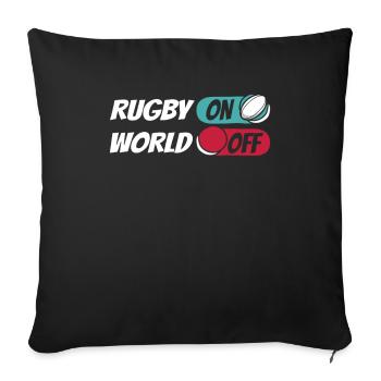 Rugby Rugby On World Off - Sofa pillowcase 17,3'' x 17,3'' (45 x 45 cm) - black - Front
