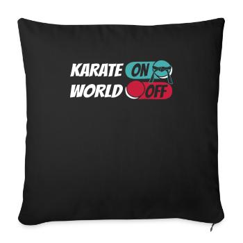 Karate Karate On World Off - Sofa pillowcase 17,3'' x 17,3'' (45 x 45 cm) - black - Front