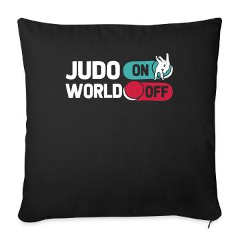 Judoka Judo sur World Off - Housse de coussin décorative 45 x 45 cm - noir - Devant