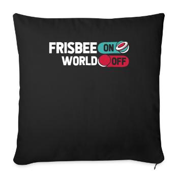 Frisbee Frisbee sur World Off - Housse de coussin décorative 45 x 45 cm - noir - Devant