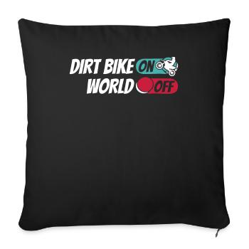 Mx Motocross Dirt Bike Dirt Bike sur World Off - Housse de coussin décorative 45 x 45 cm - noir - Devant