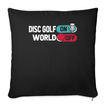Frisbee Golf Disc Golf Disc Golf On World Off - Sofa pillowcase 17,3'' x 17,3'' (45 x 45 cm) - black - Front