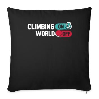 Grimpeur grimpeur grimpant sur World Off - Housse de coussin décorative 45 x 45 cm - noir - Devant