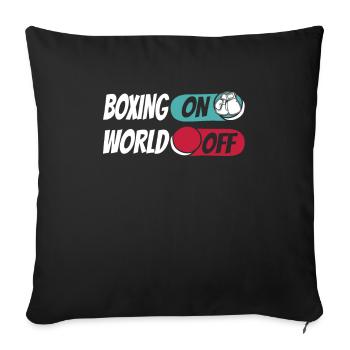 Boxer Boxer Boxer sur World Off - Housse de coussin décorative 45 x 45 cm - noir - Devant