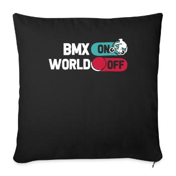 Bmx Bmx Biker Bmx On World Off - Sofa pillowcase 17,3'' x 17,3'' (45 x 45 cm) - black - Front