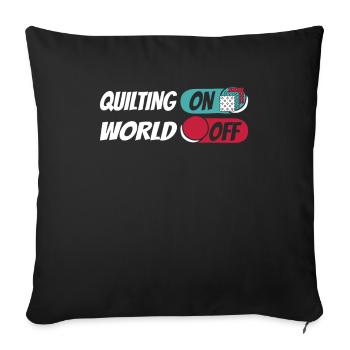 Quilting Quilting On World Off - Sofa pillowcase 17,3'' x 17,3'' (45 x 45 cm) - black - Front