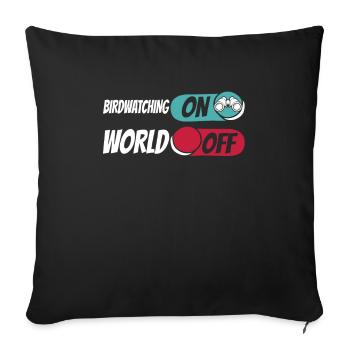 Vogelbeobachter Observation des oiseaux sur World Off - Housse de coussin décorative 45 x 45 cm - noir - Devant