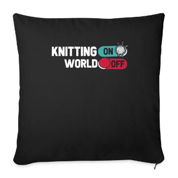 Tricot frappé sur World Off - Housse de coussin décorative 45 x 45 cm - noir - Devant
