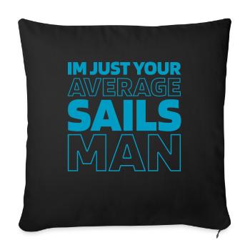 Voile Voilier Voilier Navigation de plaisance - Housse de coussin décorative 45 x 45 cm - noir - Devant