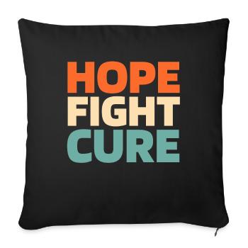 Alzheimer Hope Fight Cure Alzheimers - Sofa pillowcase 17,3'' x 17,3'' (45 x 45 cm) - black - Front