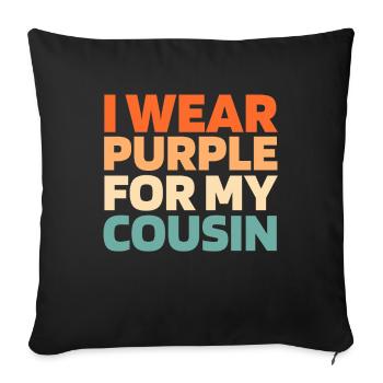 Alzheimer I Wear Purple For My Cousin Alzheimers - Sofa pillowcase 17,3'' x 17,3'' (45 x 45 cm) - black - Front