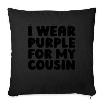 Alzheimer I Wear Purple For My Cousin Alzheimers - Sofa pillowcase 17,3'' x 17,3'' (45 x 45 cm) - black - Front