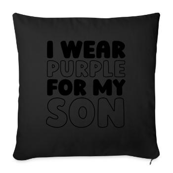 Alzheimer I Wear Purple For My Son Alzheimers - Sofa pillowcase 17,3'' x 17,3'' (45 x 45 cm) - black - Front
