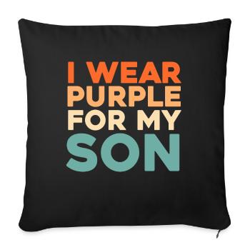 Alzheimer I Wear Purple For My Son Alzheimers - Sofa pillowcase 17,3'' x 17,3'' (45 x 45 cm) - black - Front