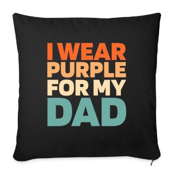 Alzheimer I Wear Purple For My Dad Alzheimers - Sofa pillowcase 17,3'' x 17,3'' (45 x 45 cm) - black - Front