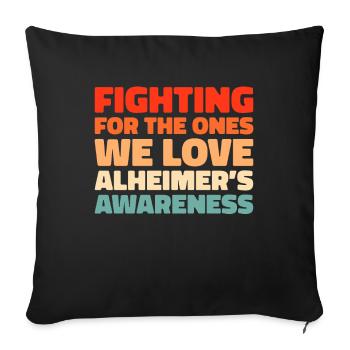 Alzheimer Soutien à la maladie d’Alzheimer - Housse de coussin décorative 45 x 45 cm - noir - Devant