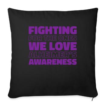 Alzheimer Soutien à la maladie d’Alzheimer - Housse de coussin décorative 45 x 45 cm - noir - Devant