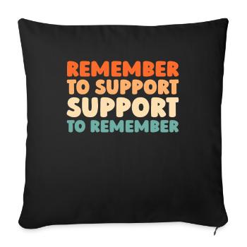 Alzheimer Soutien à la maladie d’Alzheimer - Housse de coussin décorative 45 x 45 cm - noir - Devant