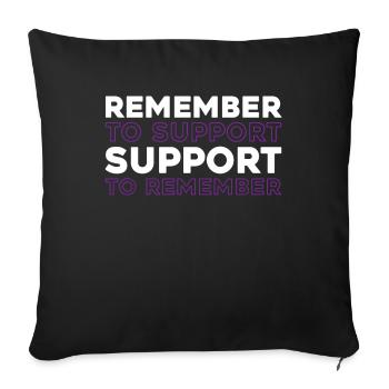 Alzheimer Soutien à la maladie d’Alzheimer - Housse de coussin décorative 45 x 45 cm - noir - Devant