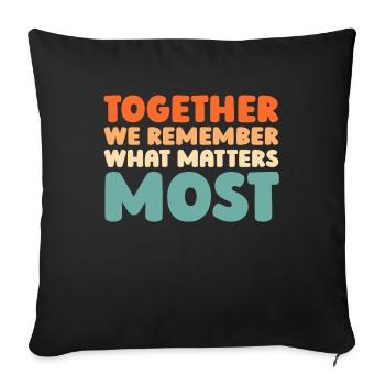 Alzheimer Soutien à la maladie d’Alzheimer - Housse de coussin décorative 45 x 45 cm - noir - Devant