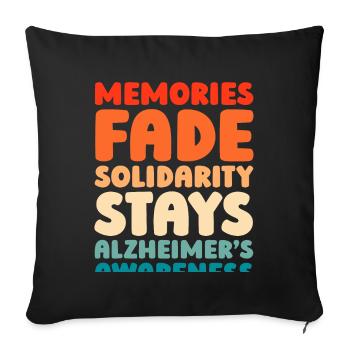 Alzheimer Soutien à la maladie d’Alzheimer - Housse de coussin décorative 45 x 45 cm - noir - Devant