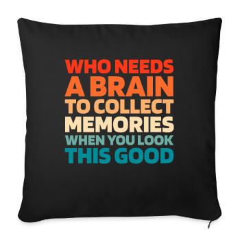 Alzheimer - Housse de coussin décorative 45 x 45 cm - noir - Devant