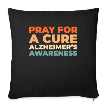 Alzheimer Soutien à la maladie d’Alzheimer - Housse de coussin décorative 45 x 45 cm - noir - Devant