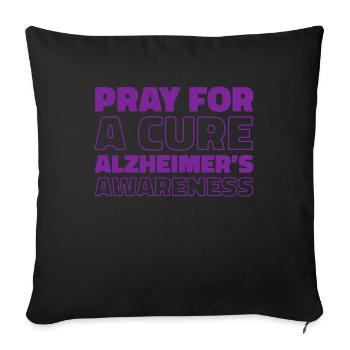 Alzheimer Soutien à la maladie d’Alzheimer - Housse de coussin décorative 45 x 45 cm - noir - Devant