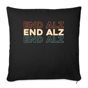Endalz d’Alzheimer - Housse de coussin décorative 45 x 45 cm - noir - Devant