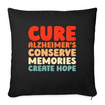 Alzheimer's Alzheimer's Support - Sofa pillowcase 17,3'' x 17,3'' (45 x 45 cm) - black - Front