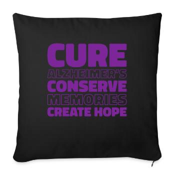 Alzheimer Soutien à la maladie d’Alzheimer - Housse de coussin décorative 45 x 45 cm - noir - Devant
