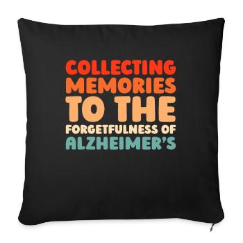 Alzheimer Soutien à la maladie d’Alzheimer - Housse de coussin décorative 45 x 45 cm - noir - Devant