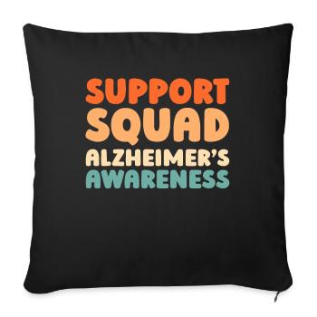 Alzheimer Soutien à la maladie d’Alzheimer - Housse de coussin décorative 45 x 45 cm - noir - Devant