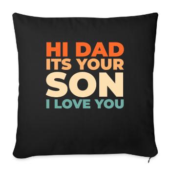 Le fils d’Alzheimer Soutien à la maladie d’Alzheimer - Housse de coussin décorative 45 x 45 cm - noir - Devant