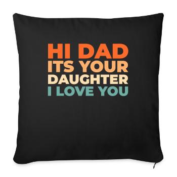 Fille Alzheimer Soutien à la maladie d’Alzheimer - Housse de coussin décorative 45 x 45 cm - noir - Devant