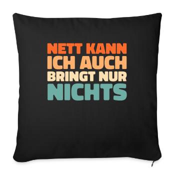 Schwarzer Humor - Sofakissenbezug 45 x 45 cm - Schwarz - Vorne