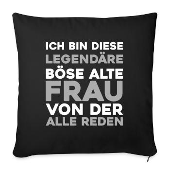 Black Humor Evil Old Woman - Sofa pillowcase 17,3'' x 17,3'' (45 x 45 cm) - black - Front