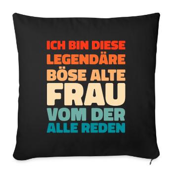 Black Humor Bse Old Woman - Sofa pillowcase 17,3'' x 17,3'' (45 x 45 cm) - black - Front
