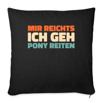 Humour noir J’en ai assez Je vais faire du poney - Housse de coussin décorative 45 x 45 cm - noir - Devant