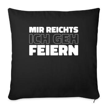 Humour noir J’en ai assez Je vais faire la fête - Housse de coussin décorative 45 x 45 cm - noir - Devant