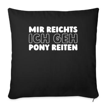 Humour noir J’en ai assez Je vais faire du poney - Housse de coussin décorative 45 x 45 cm - noir - Devant